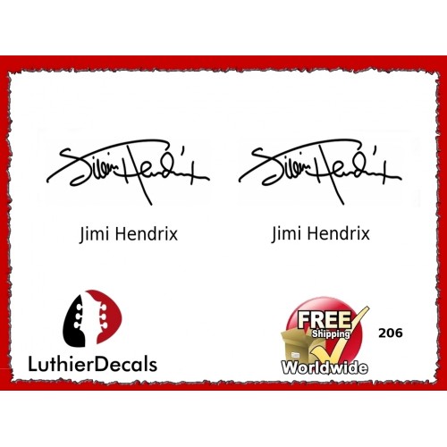 Guitar Players Jimi Hendrix Signature Guitar Decal 206